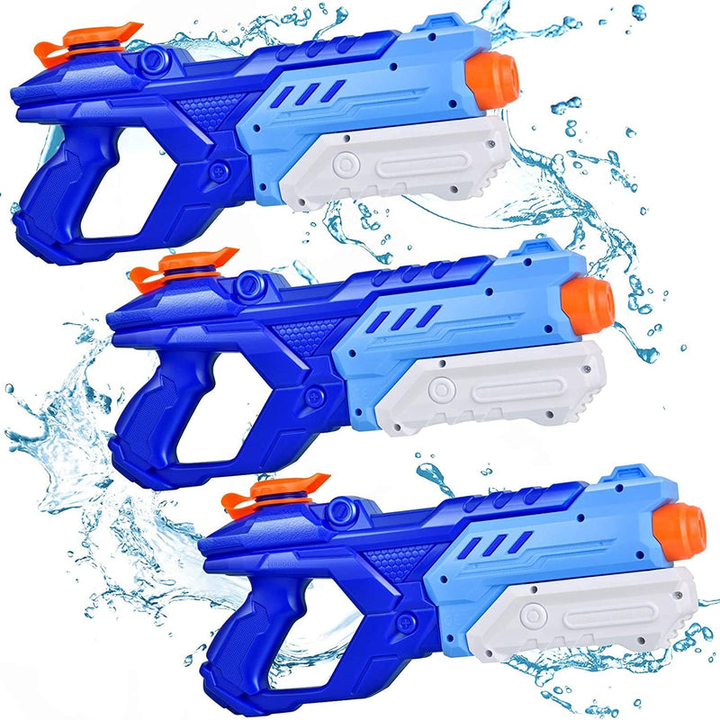 Quanquer 3 Pack Water Guns for Kids Adults - 600CC Squirt Water Toy Gun Super Blaster Soaker Long Range High Capacity Summer Swimming Beach Outdoor Water Fighting Play Pool Toys for Boys Girls (Blue)