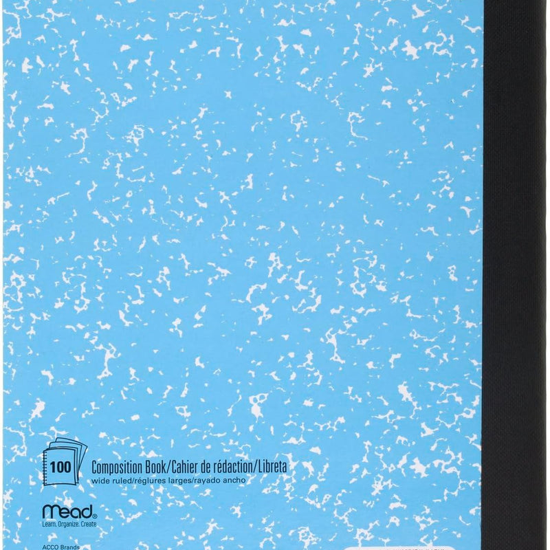 Mead Composition Notebook, Wide Ruled 7.5" x 9.75" Paper, 100 Sheets, Assorted Colors, 6 Pack (950054-ECM)