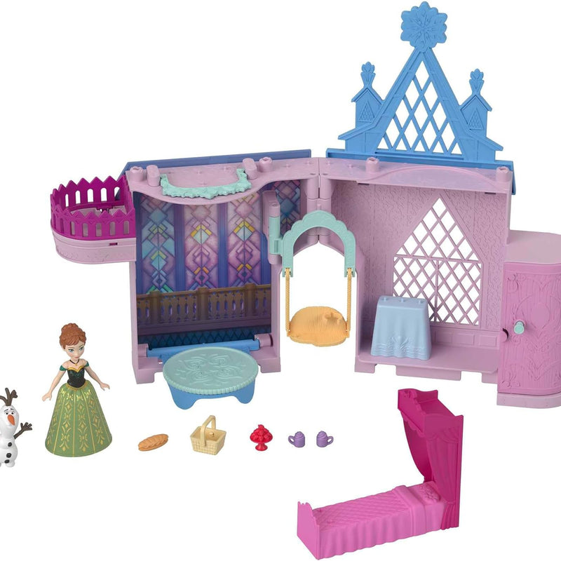 Mattel Disney Frozen Toys, Storytime Stackers Anna's Arendelle Castle, Stackable Doll House with Small Doll, Olaf & 7 Pieces, Inspired by The Movies