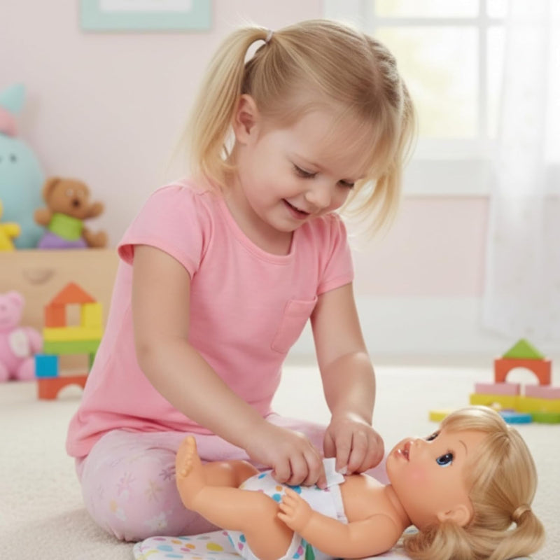 Baby Doll Diapers 32 Pack Refill for Baby Alive 10-14 Inch, Drink & Wet | Pail Buddies Award-Winning Doll Diapers, Secure Tabs Easy On Off, Absorbent, Ages 3+, Baby Alive Accessories, Pretend Play