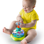 Bright Starts Press & Glow Spinner Cause and Effect Musical Baby Toy, Age 6 Months+