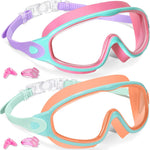 Keary 2 Pack Kids Swim Goggles for 3-15 UV Protection Anti-Fog Pool Water Swimming Goggles for Boys Girls Youth Toddler