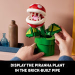 Build and display the LEGO Super Mario Piranha Plant with 540-piece set for adult fans, ages 18+ years