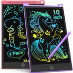 TECJOE 10 Inch 2 Pack LCD Writing Tablet, Colorful Doodle Board Drawing Tablet for Kids, No Mess Toddler Travel Learning Toys, Christmas Birthday Gifts for 3 4 5 6 7 8 Year Old Boys Girls Preschooler