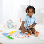 Melissa & Doug Safari Wooden Chunky Puzzle (8 pcs) for Toddlers and Preschoolers, FSC Certified, Ages 2+