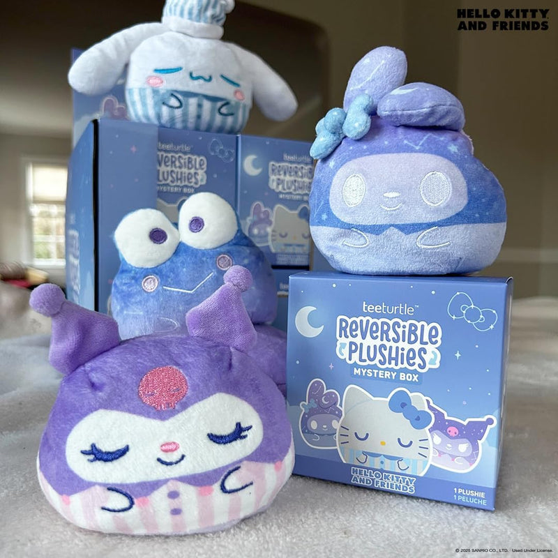 TeeTurtle Hello Kitty and Friends Sanrio Celestial Series Reversible Plushie Mystery Box - 3-Inch Two-Sided Blind Box Plush with Embroidered Details - Cute Surprise Toy for Kids, Teens, and Adult