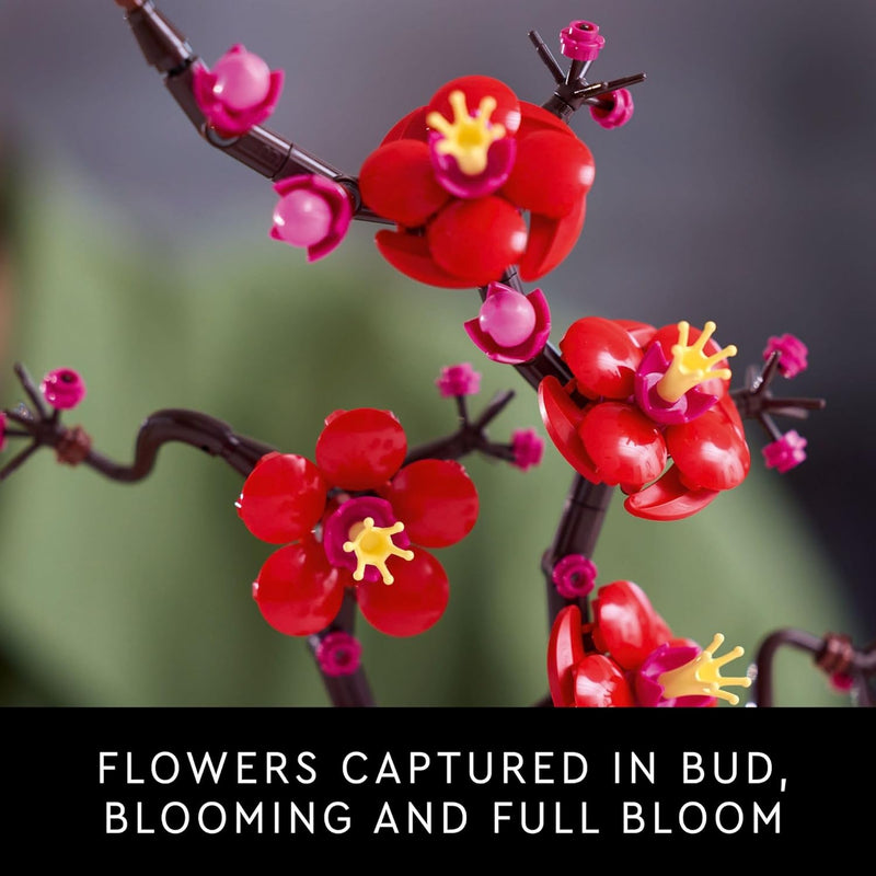 LEGO Botanicals Plum Blossom Building Set for Adults - Artificial Flower Home Decor DIY Craft Kit