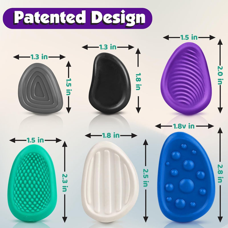 Fidget Toys Adults Sensory Stone: 6-Pack Textured Calming Worry Stones for Stress Relief