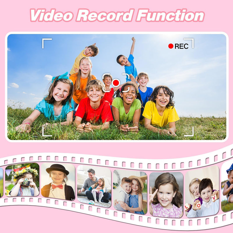 Goopow Kids Digital Camera: 1080P Video, 8X Zoom, Selfie Mode, 32GB SD Card