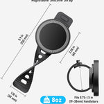 Stroller Phone Holder, Compatible with MagSafe, Magnetic Handlebar Mount | 17x N52 Strong Magnets, Fits Treadmills, Peloton, Shopping & Golf Carts, Adjustable Silicone Strap for iPhone 12-17 & Android