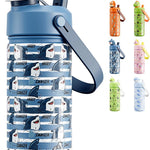 POWCAN 2 Pack 18 oz Kids Insulated Water Bottle for School: Leakproof, 2-in-1 Straw Spout Lid, BPA-Free, Keep Cold 24 Hrs, Stainless Steel Cup for Sports, Travel, Gift for Girls Boys Daughters Sons