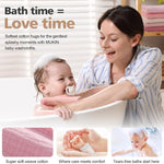 Baby Washcloths,Muslin Burp Cloths Towels for Newborns,Absorbent Cotton Bath Face Towel ，5 Pack, 12x12 Inches (Rosy Embrace)