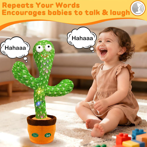 Interactive Baby Toy Dancing Talking Cactus, Singing Musical Record, Volume Adjustment for Infant 6-18 Months