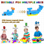 Apluses 54 PCS Magnetic Blocks, Magnetic Building Blocks for Toddlers 3+, Montessori Toys, Magnet Cubes, Preschool STEM Educational Sensory Magnet Toys for Kids Ages 3-5 Year Old Boys and Girls