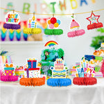 Colorful Honeycomb Centerpieces for Vibrant Birthday Celebrations