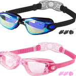COOLOO Kids Swim Goggles, 2 Packs Swimming Goggles for Kids Girls Boys and Child Age 4-16