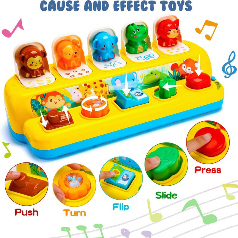 montessori pop up animal toys with music & light ages 1-2 years