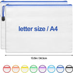 EOOUT 24pcs Mesh Zipper Pouch Bags, for Organizing Storage, Waterproof Zipper Pouches, Letter Size, File Bags for Toys, Puzzle, Board Games