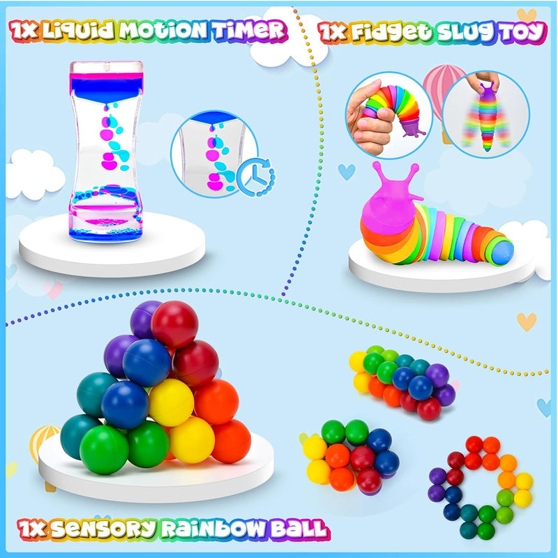 15Pack Fidget Toys Bulk for Adult Kids Age 5-7, 8-12, Sensory Autism Travel Must Have ADHD Autistic Figette Classroom Treasure Prize Box School Must Have Stress Anxiety Easter Basket Stuffers Gifts