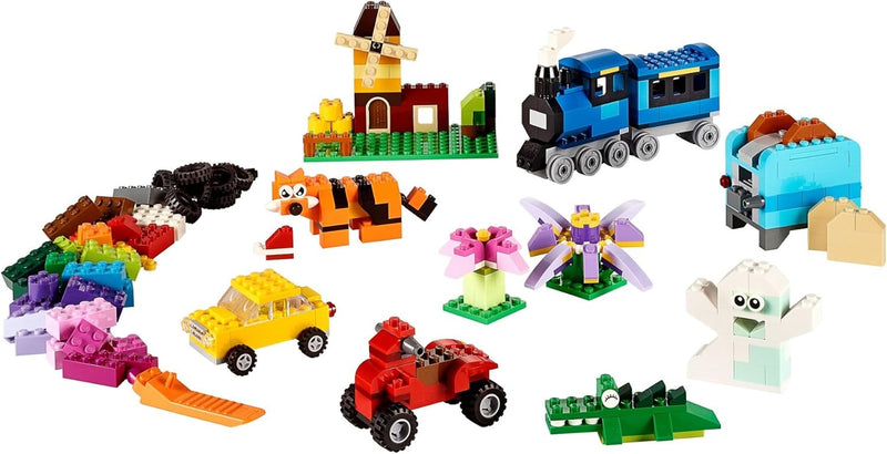LEGO Classic Creative Brick Box 10696 Building Toy Set - 35 Colors, Storage, Train, Car, Tiger Figure, Ages 4-99