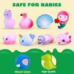 JOYIN 12 PCS Light Up Bath Toys, Toddler Flashing Colourful LED Bathtub Mermaid Toy, Baby Bathtime Floating Rubber Shower Gifts for Infant Kids Girls Valentines Easter Basket Stuffers Pool Party Favor