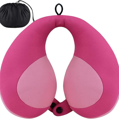INFANZIA Kids Travel Neck Pillow, Chin Support for Car Seat & Plane, Pink | Helps Support Head and Neck, U Shape Carseat Travel Pillow, for Toddlers and Children, Airplane Road Trips