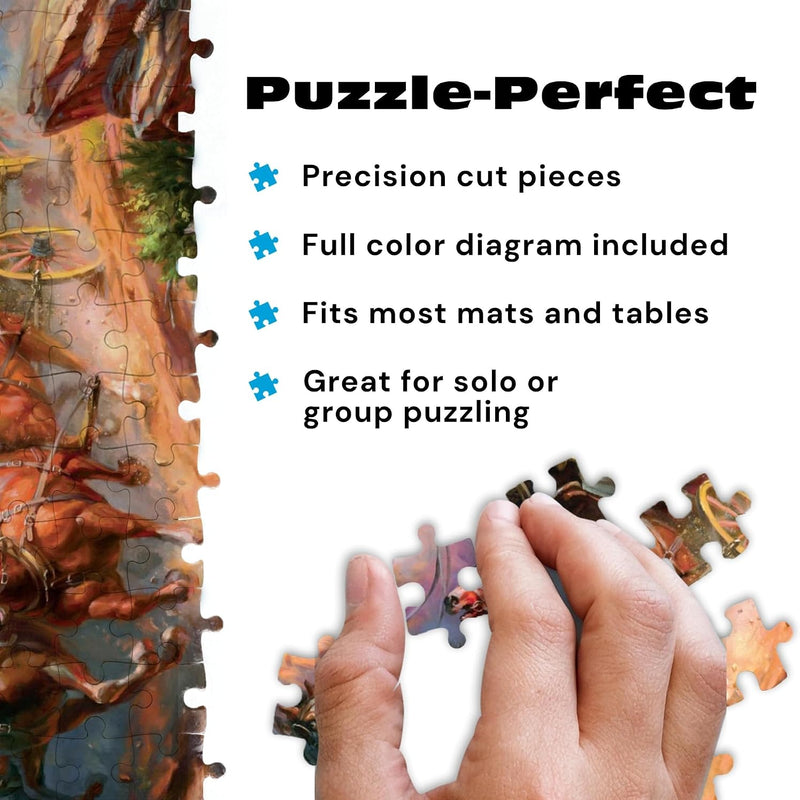 Buffalo Games Blend COTA Wild Wild West 1000 Piece Jigsaw Puzzle - 26.75 x 19.75 in - Western Action Art - Recycled Board & Poster - Puzzles for Adults 1000 Pieces