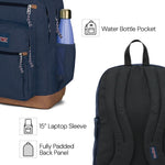 JanSport Cool Backpack, with 15-inch Laptop Sleeve - Large Computer Bag Rucksack with 2 Compartments, Ergonomic Straps, Black