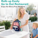Silicone Placemat for Toddler Eating: Wipe Clean & Roll Up in The Diaper Bag - Table Mat for Restaurant/Travel/On-The-Go