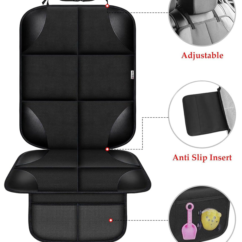 Meolsaek Car Seat Protector for Child Car Seat，Non-Slip Backing No Imprints | Durable Car Seat Mat 600D Fabric, Waterproof Car Seat Cover with Thick Pad