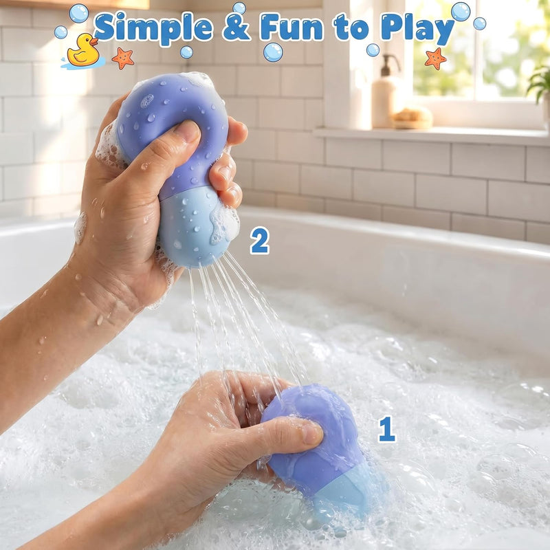Sizobi Baby Bath Toys, Pool Water Toys Toddler Bath Toys for Kids Ages 1-3 | 1 Year Old Boy Girl Sensory Squeezing Water Bathtub Toys, Baby 6-12-18 Months Bathtub Outdoor Water Table Toy,Birthday Gifts