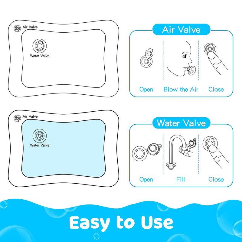 Yeeeasy Inflatable Tummy Time Water Mat for Babies, Infants & Toddlers 3-24 Months - Promotes Development & Sensory Enjoyment
