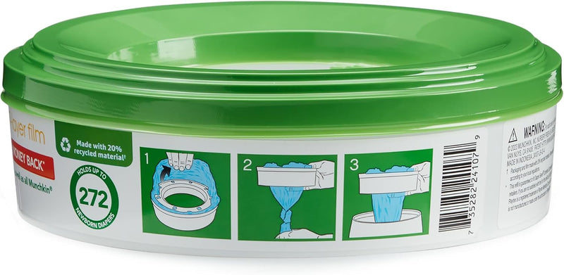 Nursery Fresh® Refill Rings for Diaper Genie® and Munchkin® Diaper Pails, Holds up to 1,088 Newborn Diapers, 4 Pack