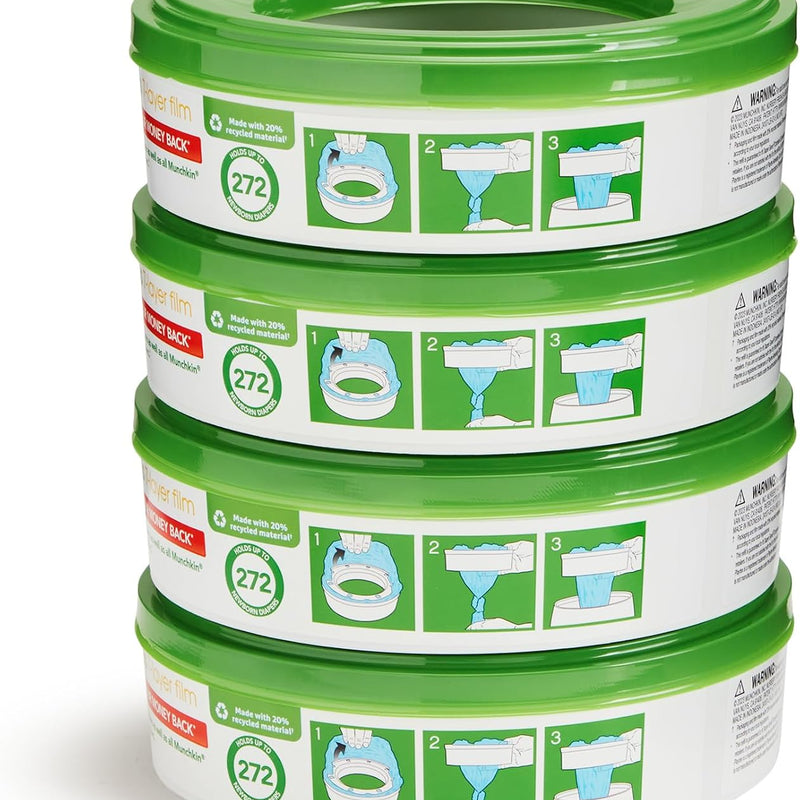 Nursery Fresh® Refill Rings for Diaper Genie® and Munchkin® Diaper Pails, Holds up to 1,088 Newborn Diapers, 4 Pack