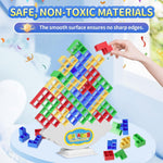 Ziogogco balance stacking blocks game, 48 pieces, ABS material, 4 colors, family and party gift for kids or adults
