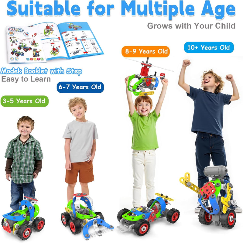 10 in 1 Electric STEM Toys for 5 6 7 8 9+ Year Old Boy Girl Birthday Gifts Educational Building Toys for Kids Ages 4-8 5-7 8-12 Stem Activities Construction Toy for Boys 6-8 8-10 Holiday Idea Gift