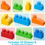 MEGA BLOKS First Builders Toddler Blocks Toy Set with 150 Pieces and Storage, Blue, Ages 1+