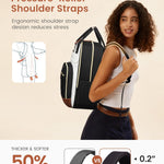 LOVEVOOK Laptop Backpack Women with Giant Tumbler Holder,15.6 inch Waterproof Work Travel Backpack Computer Laptop Bag,Cute College Nurse Teacher Backpack Purse,Gifts for Women & Men,Beige-Black-Brown