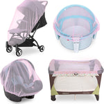 Baby Mosquito Net for Stroller, Bug Net and Mesh Protection,White | Reusable Portable Baby Insect Netting for Stroller, Playards, Pack N Plays and Portable Mini Crib