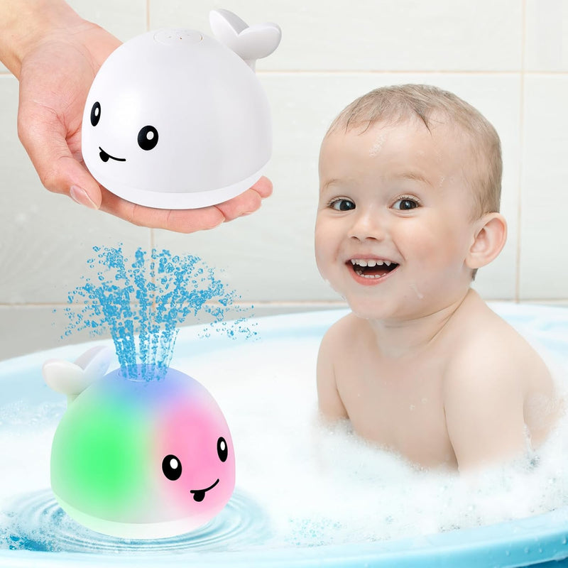 Gigilli Rechargeable Light-Up Whale Bath Toy: Fun Water Sprinkler for Toddlers 1-3 Years