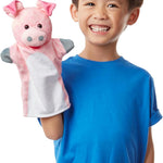 Melissa & Doug Barn Buddies Soft Farm Animal Hand Puppets - Set of 6 Cuddly Characters for Imaginative Play, Storytelling, and Skill Development for Ages 2-6.