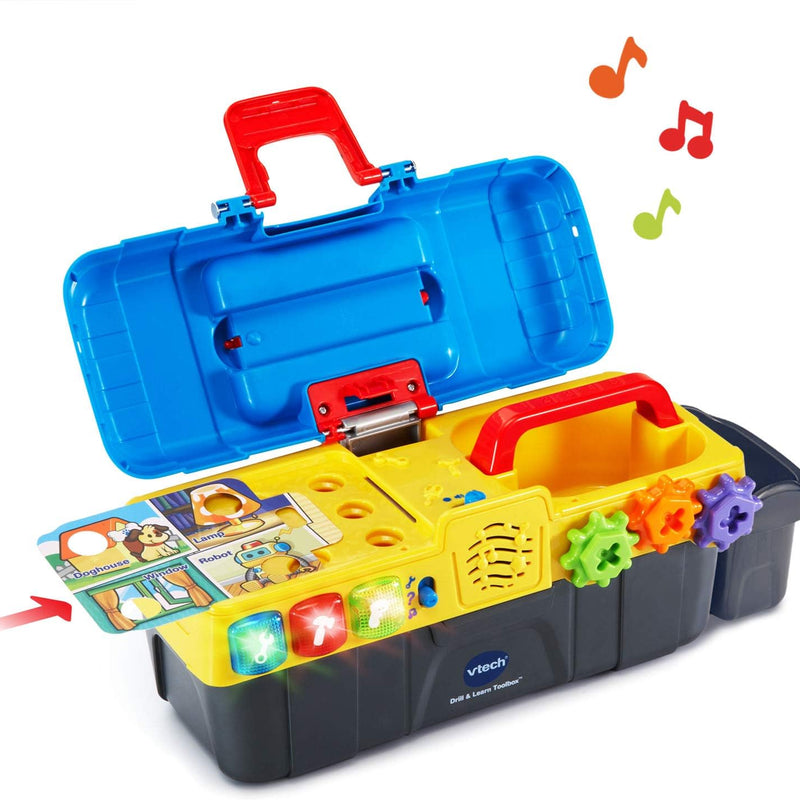 VTech Learning Drill and Toolbox for Toddlers, Includes Electronic Fix-it Tray and Working Drill, Ages 3+