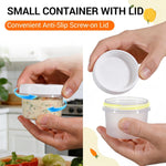 DEMORA 4 oz Small Plastic Containers with Twist on Lids [20 Sets], Stackable Little Food Storage Containers for Snack Lunch Meal Prep Salad Dressings, Freezer/Microwave/Dishwasher Safe, BPA Free