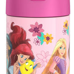 THERMOS FUNTAINER Water Bottle with Straw, 12oz, Princesses | Kids Stainless Steel Insulated Water Bottle, Keeps Drinks Cold Longer for School & Play, BPA-Free