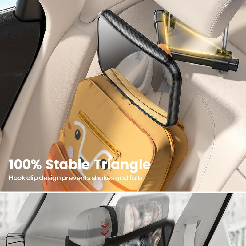 Lamicall Backseat Baby Car Mirror, Safe Never Shake & Fall, Wide Clear View | Never Shake, Safest Acrylic Rear Facing Car Seat Mirror, 3S Access, 360° Rotation, Wide Clear View, Newborn Baby Accessories