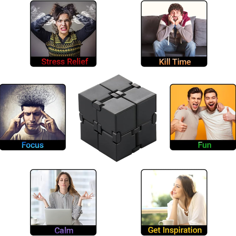 Infinity Cube Sensory Fidget Toy, EDC Fidgeting Game for Kids and Adults, Cool Mini Gadget Best for Calming and Stress Relief and Kill Time, Autism Toys Dementia Gift Stocking Stuffers