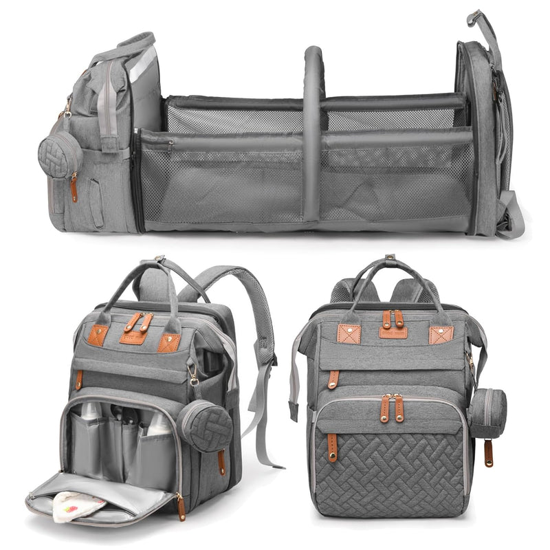 Jeryswet Baby Diaper Bags with Changing Station, Waterproof Large Capacity Diaper Bag Backpack for Moms Dads with USB Charging Port and Stroller Straps, Baby Shower Gifts, Pink