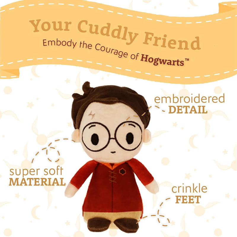 Kids Preferred Harry Potter Quidditch 4 Pc Plush Set - Harry Potter, Draco Malfoy, Cedric Diggory, and Luna Lovegood, Crinkle and Bean Filled Bottom