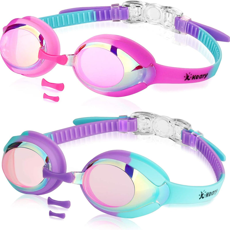 Keary Kids Swim Goggles for Toddler Kids Youth(3-12),Anti-Fog Waterproof Anti-UV Clear Vision Water Pool Goggles