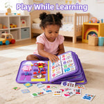 Issray Montessori Toddler Busy Board, 12-Page Educational Activity Book, 24-in-1 Learning Toy for Motor Skills